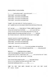 English Worksheet: Black Eyed Peas Ive Got A Feeling Song Worksheet
