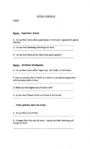 English worksheet: Movies guidelines (Future tense)