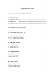 English worksheet: Passive voice