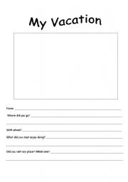 English worksheet: My Vacations