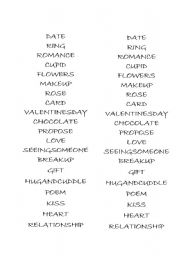 English Worksheet: Valentines day - Inverted Crossword