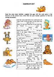 English Worksheet: Garfields Day