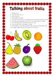 English Worksheet: talking about fruits
