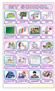 English Worksheet: MY SCHOOL
