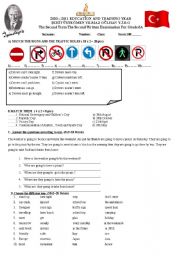 English Worksheet: Traffic Rules and Revision Test