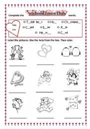 English Worksheet: Valentines day vocabulary