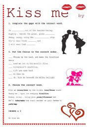 English Worksheet: Kiss me