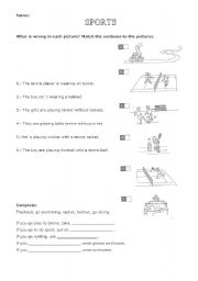 English worksheet: Sports