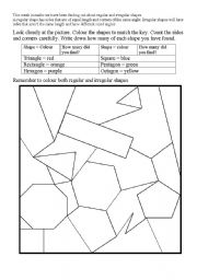 English worksheet: Irregular shapes worksheet