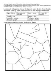 English Worksheet: Irregular shapes worksheet