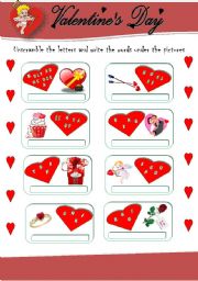 English Worksheet: Valentines Day worksheet