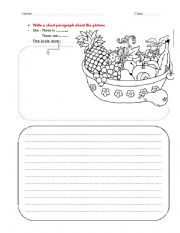 English Worksheet: Writing a short paragraph