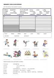 English Worksheet: Sports vocabulary and collocation