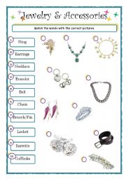Jewelry and Accessories - ESL worksheet by latty