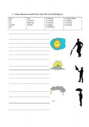 English Worksheet: Weather story