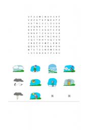 English worksheet: Weather wordsearch