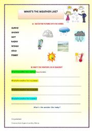 English Worksheet: Whats the weather like?