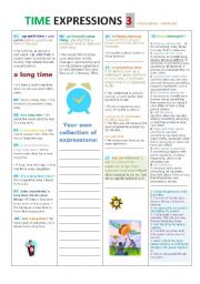 English Worksheet: Times Expressions Part 3  