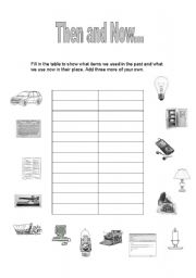 Technology - Then and Now - worksheet #3