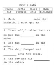 English Worksheet: Open Court Phonics - Seths Bath