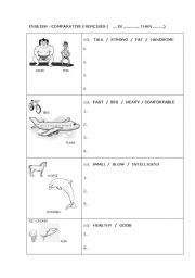 English Worksheet: comparative exercises