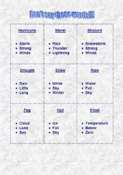 English worksheet: Taboo Weather