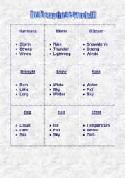 English Worksheet: Taboo Weather