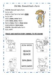 English Worksheet: OLD MC DONALD 