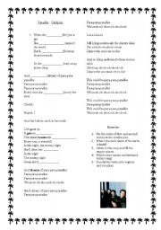 English Worksheet: Simple Past with Paradise by Coldplay