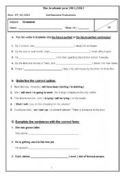 English Worksheet: Grammar, vocabulary and writing test