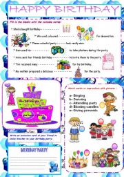 English Worksheet: ***  HAPPY  * BIRTHDAY  ***