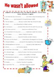 English Worksheet: PASSIVE VOICE: He wasnt allowed