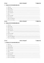 English worksheet: Routine