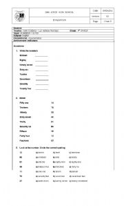 English worksheet: numbers-colors-likes and dislikes
