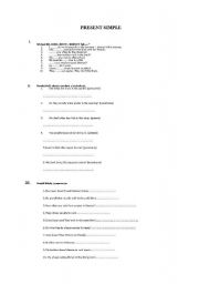 English Worksheet: Present Simple Excersises