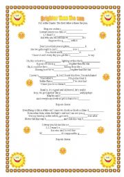 English Worksheet: Brighter than the sun