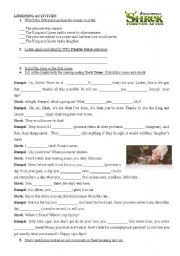 English Worksheet: Shrek Forever After -Listening Activity-