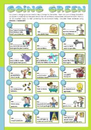 English Worksheet: GOING GREEN