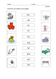 English Worksheet: match the word to the correct picture