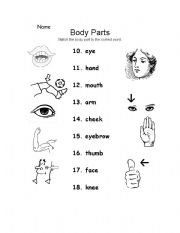 English worksheet: Body Part page 2 