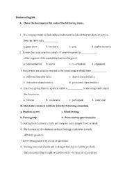 English worksheet: Business English