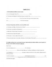 English Worksheet: Quiz: months, days and seasons