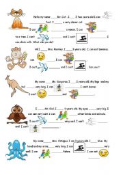 English Worksheet: Animals 