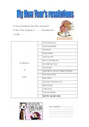 English Worksheet: New Years Resolutions Worksheet