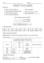 English worksheet: Whats your name