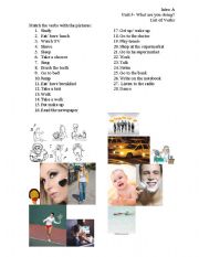 English Worksheet: Verbs