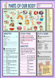 English Worksheet: Parts of our body