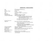 English worksheet: lesson plan