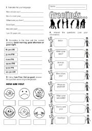 English Worksheet: greetings 