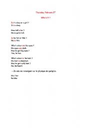 English Worksheet: WHO ARE THEY ?